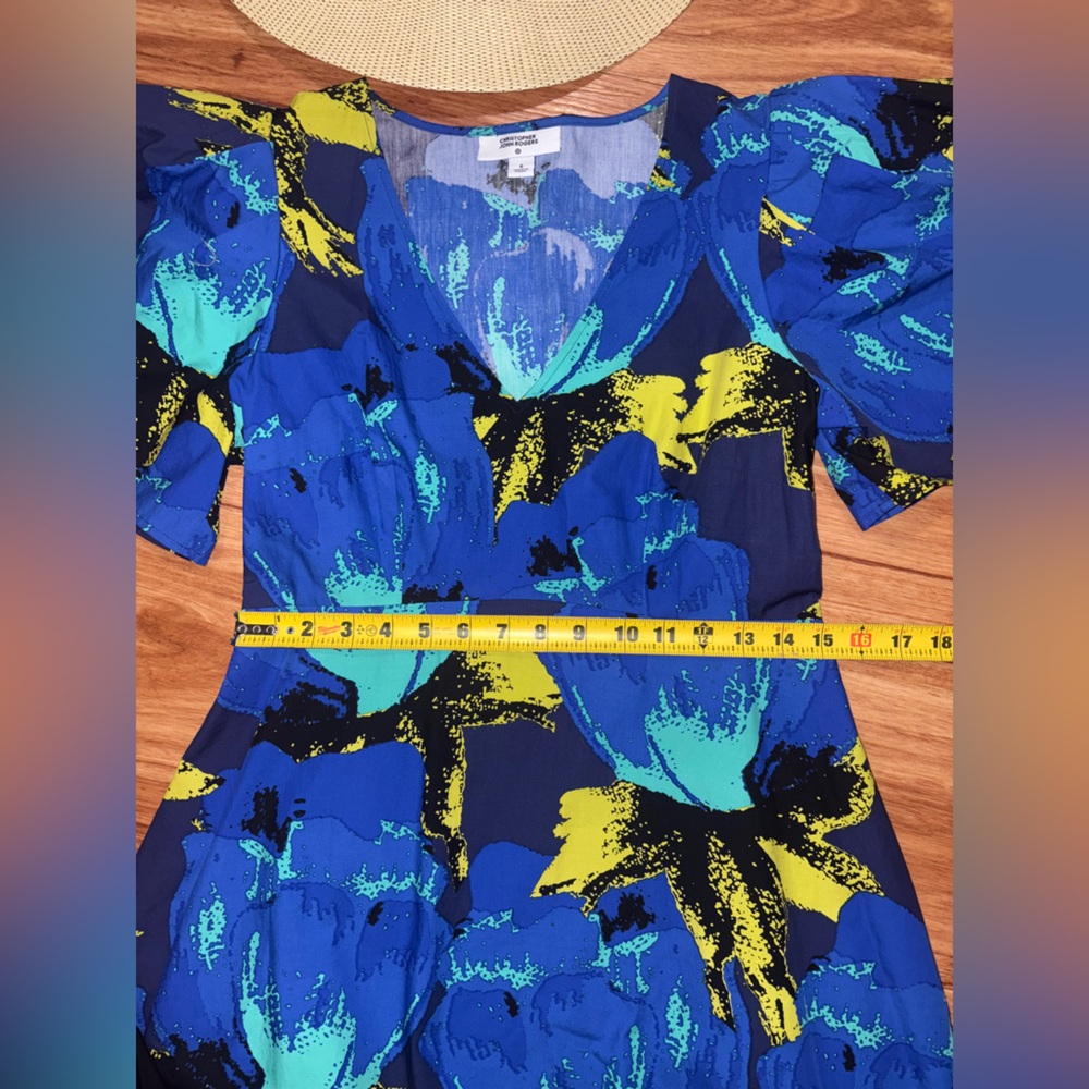 Christopher John Rogers Floral print tiered maxi dress Puff Sleeve Size 6 NWOT - Picture 9 of 16